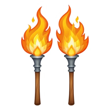 crossed torches with fire sticker