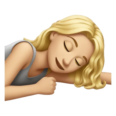 Blond Young Woman Lying With Her Back On The Floor sticker