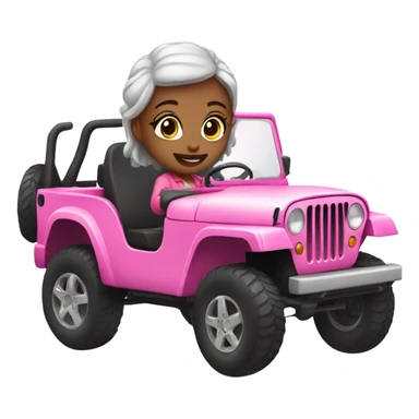 Girl in pink jeep sticker