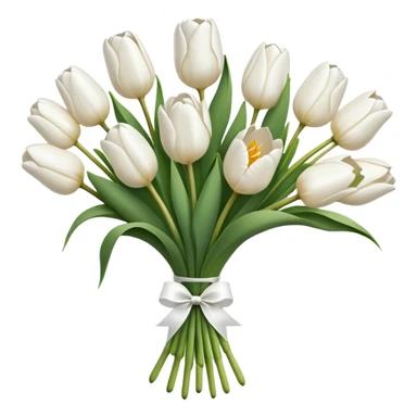 white tulip bouquet  sticker