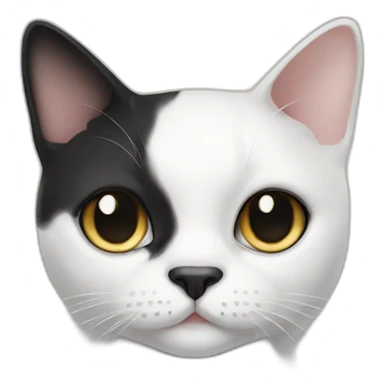 Tuxedo cat with black nose sticker