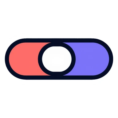 A toggle switch being flipped on, interactive button sticker