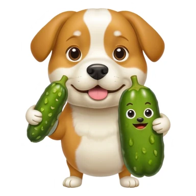 Dog holding three pickles  sticker