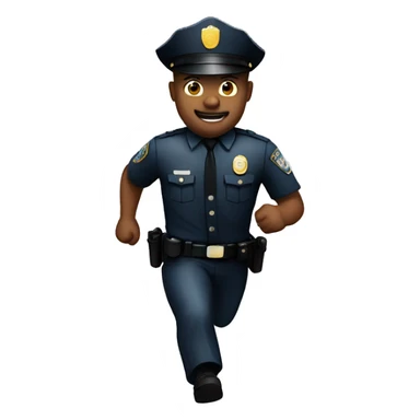 a cop man running sticker