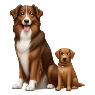 Shetland sheepdog and brown Labrador sitting sticker