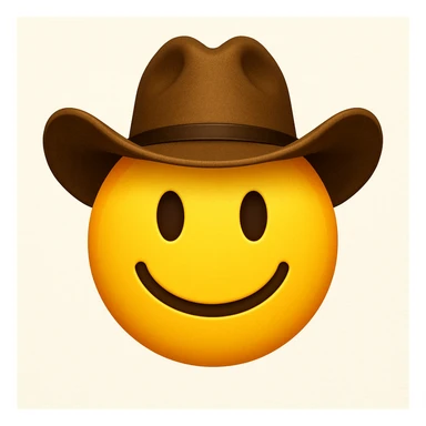 yellow face with cowboy hat sticker