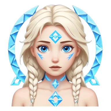 Woman frozen mid-spell, glowing runes around her body, charged silence sticker