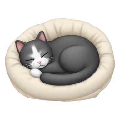 cat sleeping in a bed sticker