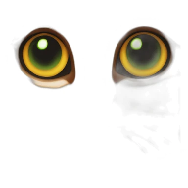 Orange and black cat with yellow eyes and green pupils sticker