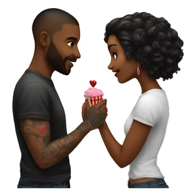 Romantic carnival date for beautiful tattooed couple sticker