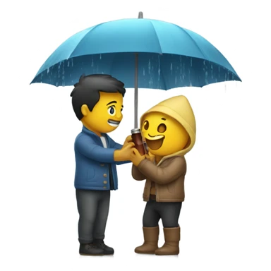 friends playing with a bottle ship in the rain sticker