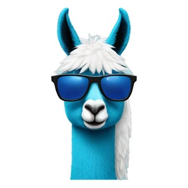 Blue llama with sunglasses sticker