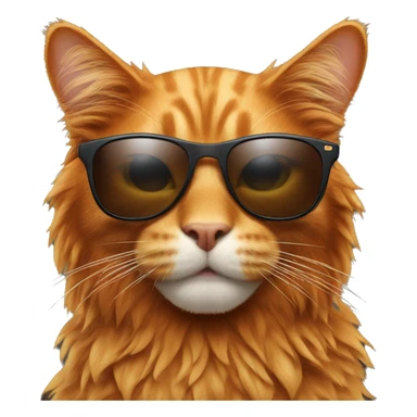 Ginger big hairy cat wearing sunglasses sticker