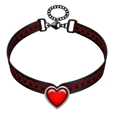 heart with gothic black lace choker sticker