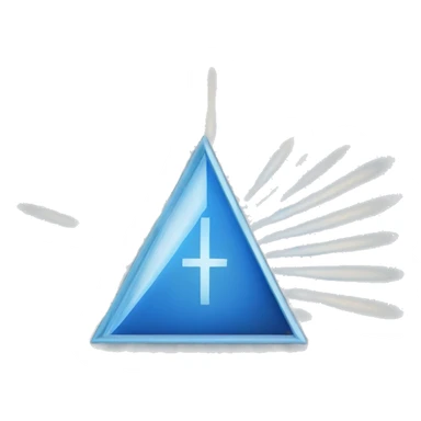 A Blue Triangle pointing right with god rays sticker