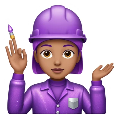 industrial worker wearing glitter purple glittery clothes sticker
