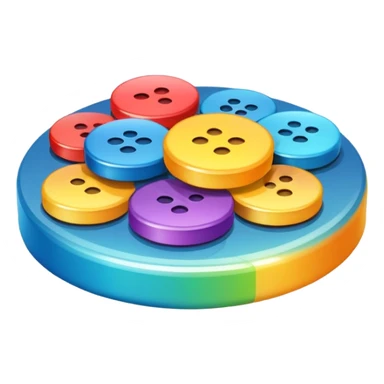 a colourful button not 3d or shading sticker