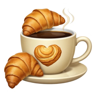 Café con una medialuna sticker