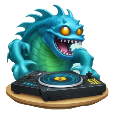 ocean monster  using disk jockey sticker
