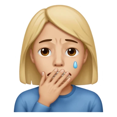 Crying covering mouth sticker
