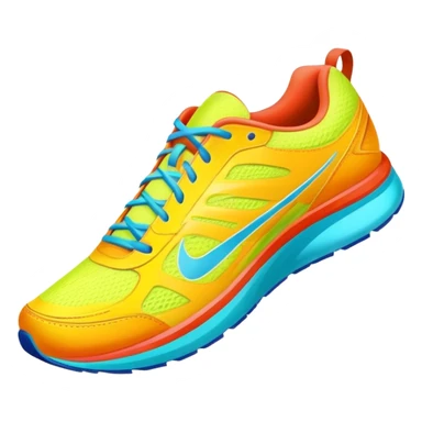 Running shoes placed on a professional track, ready for action. The background features a grand stadium with cheering spectators on the stands. The scene is lit by bright sunlight, highlighting the energy of competitive running. Transparent background enhances focus on the sport. sticker