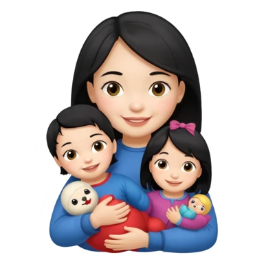 Toddler black hair girl – holding a russia doll sticker