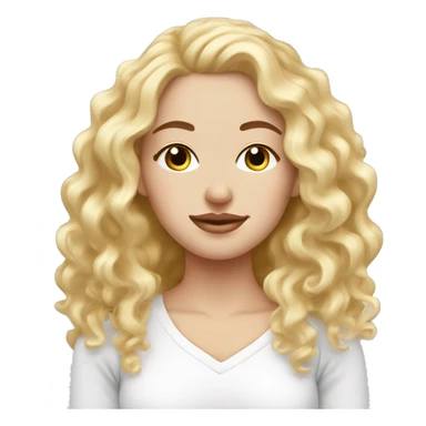 White girl- eyes closed- beauty face mask massage full care- blonde curly hair sticker