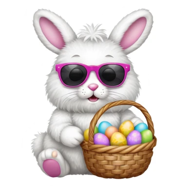 Easter bunny wearing sunglasses sticker
