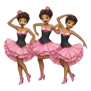 Three girls dancing cancan sticker