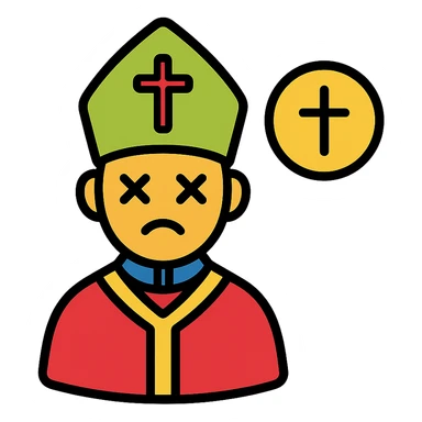 respectful icon symbolizing the death of a pope sticker