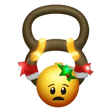 Christmas lights around  a kettlebell sticker