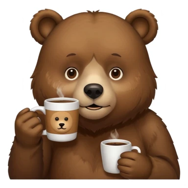 a bear drinking coffee sticker
