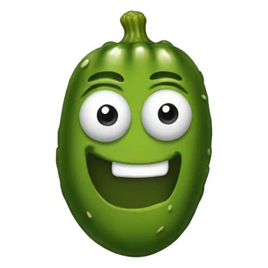 Pickle with face sticker