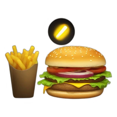 finding a burger in darkness with flashlight sticker