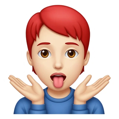 Tongue out with hands on the side  sticker