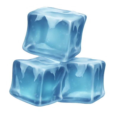 Realistic ice cubes sticker