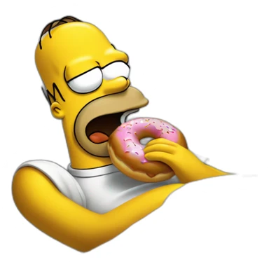 homer simpson eating a donut while sleeping sticker