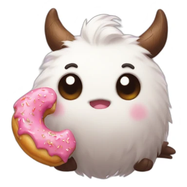 poro from lol eating donut sticker