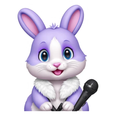 Bonnie the purple bunny holding a microphone sticker