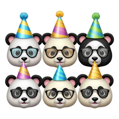 pands with party hats and opticals sticker
