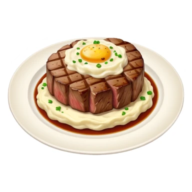 plate with steak and mashed potatoes sticker