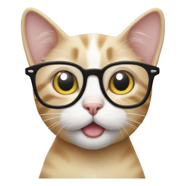 Cat with glasses using iPhone  sticker