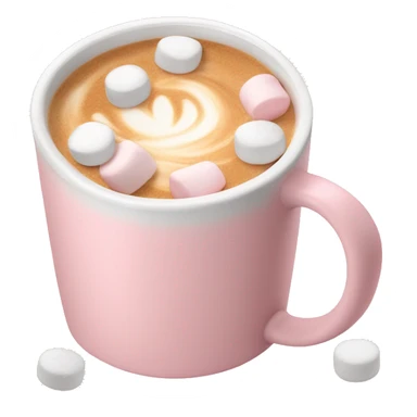 Light Pink mug of latte with marshmallows  sticker