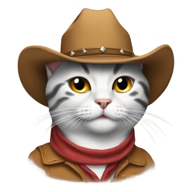 Cat with cowboy hat sticker