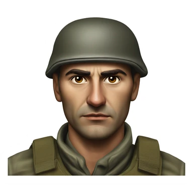 A serious Serbian resistance soldier 1990 photorealistic without helmet sticker