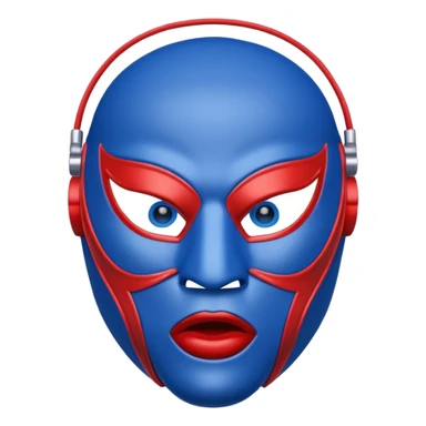 haz un luchador de lucha libre, solo la mascara azul con detalles rojos en los ojos, boca y nariz sticker