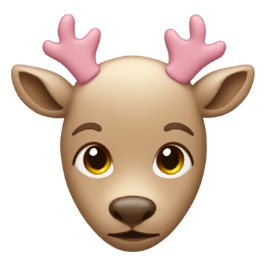 Beige with baby pink Reindeer’s face sticker