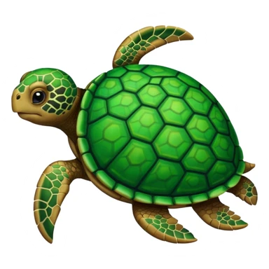 Turtle with green heart sticker