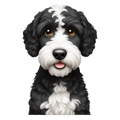 Black and white labradoodle sticker
