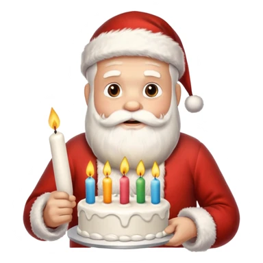 день рождения деда мороза с тортом  sticker